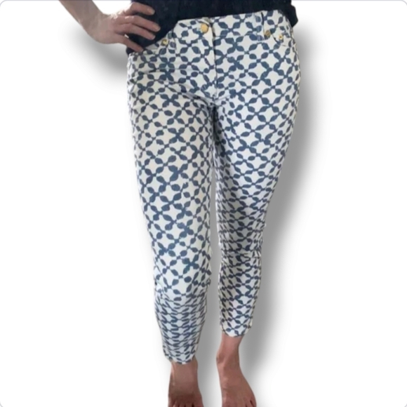 Michael Kors Skinny Jeans In Blue/White Combo 💙 🤍 Size 2 💙🤍 - Picture 1 of 8